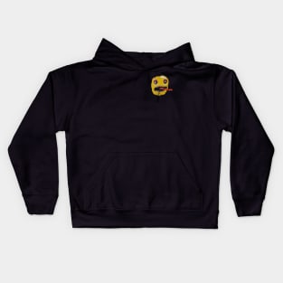 Sad Trippy Smiley Chest Logo Kids Hoodie